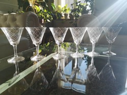 Gistl crystal frauneau, blown, polished, airy crystal goblets in white glass