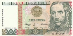 Peru 1000 intis, 1988, UNC bankjegy