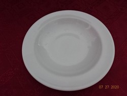 White porcelain deep plate. He has!