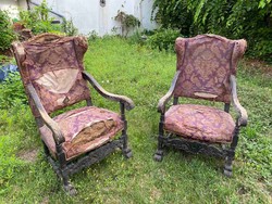 Oroszlánlábas füles fotel (trónszék) és kanapé