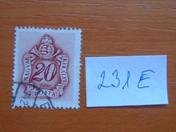MAGYAR KIRÁLYI POSTA 20 FILLÉR 1941 Érték és címer 231E