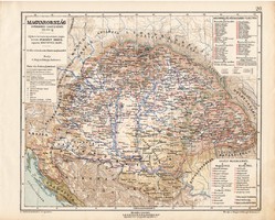 Magyarország térkép 1711 - 1790, kiadva 1913, történelmi, Kogutowicz Manó, Pragmatica Sanctio, régi