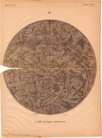 A déli csillagos égbolt 1885, Magyar Lexikon, Rautmann Frigyes, csillagászat, térkép, csillag, ég