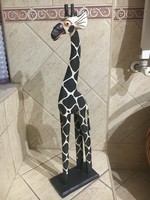 Nagyon szép, afrikai zsiráf - fa szobor 62,5 cm