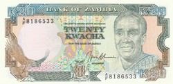 Zambia 20 kwacha, 1989, UNC bankjegy