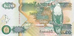 Zambia 20 kwacha, 1992, UNC bankjegy
