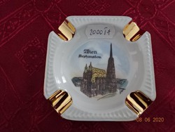 High-quality German porcelain ashtray with Wien stephansdom inscription and view. He has!