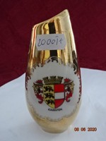 Eigl quality porcelain Austria, gilded vase, Carnten souvenir. He has!