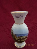 German porcelain vase, height 8 cm. Gold border. He has!