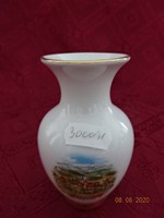 Eigl quality porcelain Austria, vase with gilded edges, Völkermarkt souvenir. He has!