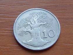 ZIMBABWE 10 CENT 1989  FA Baobab tree #