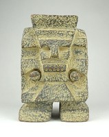 1B168 Tlaloc azték esőisten kerámia szobor 17 cm