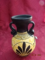 Greek ceramic vase, height 16.5 cm. He has!