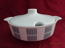 Lilien porcelain Austria, gray striped soup bowl. He has!