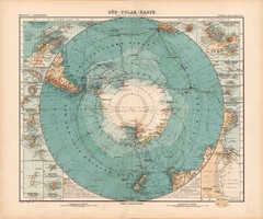 Déli - sark térkép 1908, német atlasz, nagy méret, 39 x 48, Horn - fok, Új - Zéland, Ausztrália
