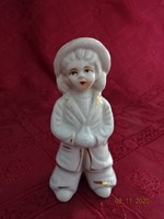 Porcelain figural statue, little girl in a hat, height 10 cm. He has!