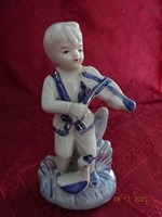 Porcelain figure, boy with the goose, height 13 cm. He has!