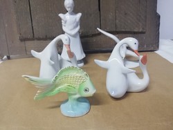 Hollóházi porcelán nippek figurák