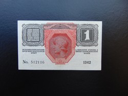 1 korona 1916 Bélyegzés nélküli Hajtatlan bankjegy