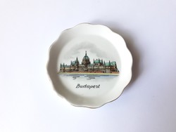 Aquincum retro porcelán szuvenír - Budapest nyaralási emlék tálka