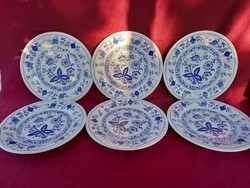 211 6 db  Staffordshire Tableware angol hagymamintás porcelán lapos tányér 26 cm Ft/db
