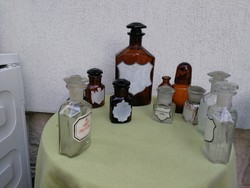 Clearance! Antique, old pharmacy and medicinal glass bottles! 10 pcs + 1 gift!
