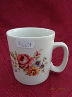 Apulum porcelain mug with beautiful flowers. Its diameter is 7.5 cm. He has!