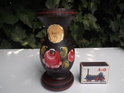 Candle holder - wood - hand made - marked - Austrian - 14 x 7 cm - beautiful - perfect
