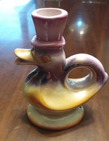 Duck-shaped, luster-glazed porcelain, lamp