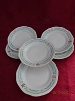 Bohemia Czechoslovak porcelain 6-person cake set with green/gold pattern. He has!