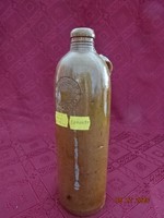 Antique salt glazed ceramic bottle. It is from the 1800s. He has!