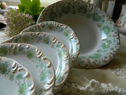 Beautiful rosenthal classic rose in green patterned bowl and 4 small plates