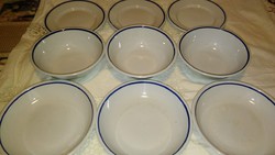 Eladó régi zsolnay porcelán,kék csíkos,menzás tányérok