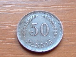 FINNORSZÁG 50 PENNIA 1942 S S (Isak Gustaf Sundell, 1912-1947) ~ 98% copper #