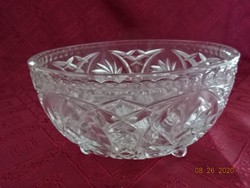 Lipkai lead crystal glass bowl standing on three legs, diameter 18 cm. He has!