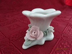 German porcelain candle holder, rose pattern, height 4 cm. He has!