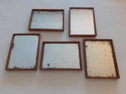 Régi tükör vintage kis dekortükör fa keretben 5 db
