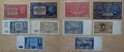 Lengyel bankjegy 5 fajta 1919 - 1940 ritkábbakkal