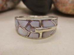 Nagyon szép kézműves gyöngyházas ezüst gyűrű