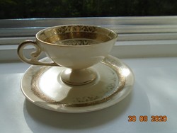 Oscar schlegelmilch unique hand-painted Meissen flower pattern with gold pattern coffee cup with saucer
