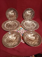 192 Merrie england Derbyshire angol porcelán tányérok 4 süteményes 2 lapos tányér 