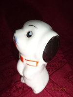 German porcelain figure, white dog, with black ears, height 8 cm. He has!