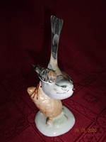 Aquincum porcelain figure, sparrow bird on a cone, height 15 cm. He has!