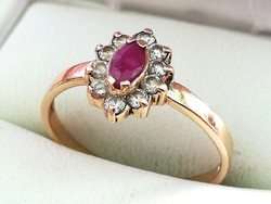 Arany gyűrű rubin kővel (14k) 