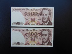 Lengyelország 2 darab 100 zloty 1976 Sorszámkövető !!!