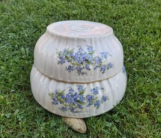 Zsolnay Gyönyörű nefelejcses porcelán pogácsás tál, paraszti dekoráció, Gyűjtői darabok  nosztalgia 