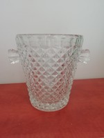 Old thick-walled glass ice cube holder