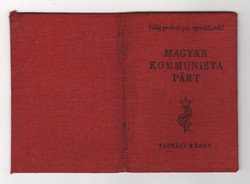 Magyar Kommunista Párt tagsági könyv
