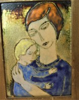  Anya Gyermekével Tűzzománc Kép 