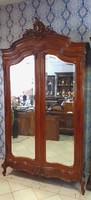 Antik barokk tükrös gardrób - ruhásszekrény 